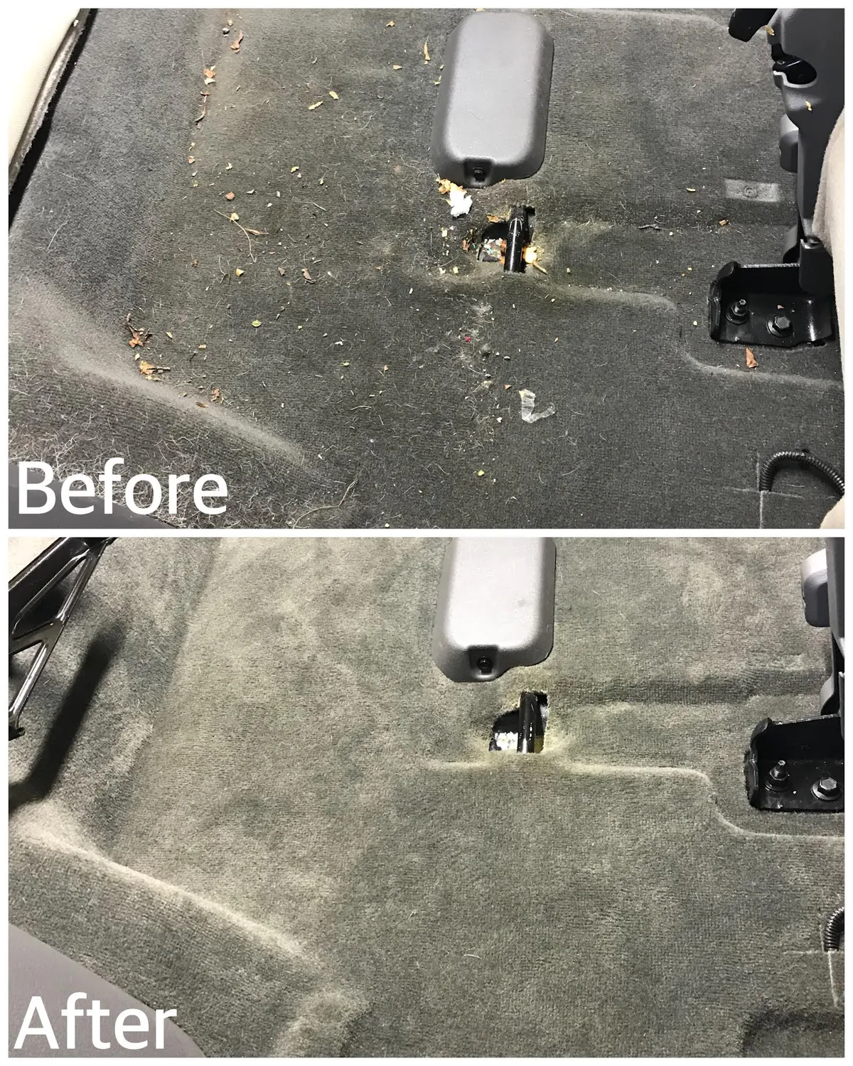 Before and after carpet cleaning